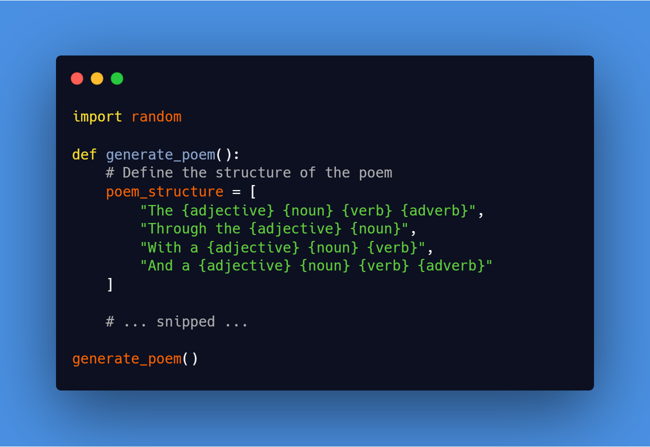 Python Beginner Project: Poem Generator