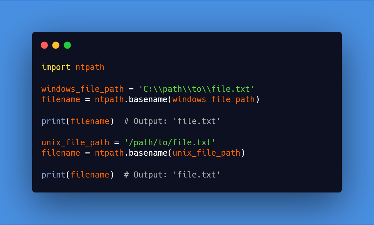 Best Way to Get a Filename from Path in Python